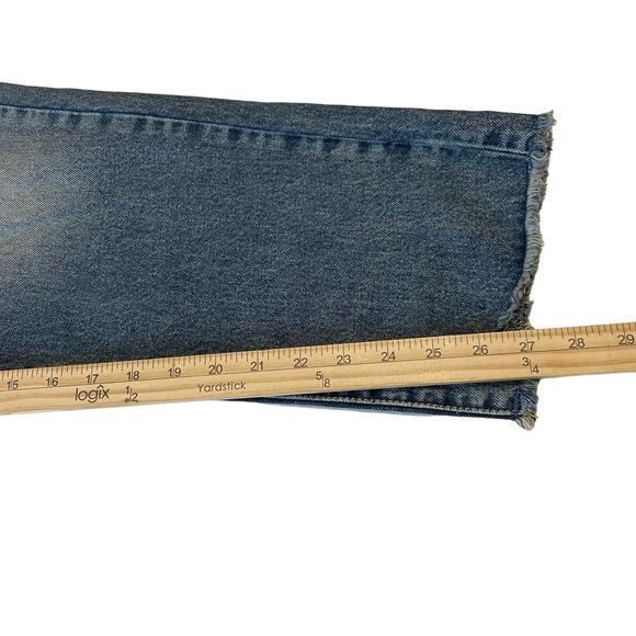 Universal Thread Jeans Womens Size 12 Blue High Rise Straight Raw Edge Denim - Picture 10 of 11